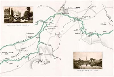 Map: Ham Weir to Inglesham, Lechlade and Harts Weir, digitised by Graham Diprose & Jeff Robins, copyright Graham Diprose & Jeff Robins