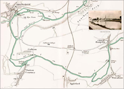 Map: Nuneham to Abingdon and Clifton Hampden, digitised by Graham Diprose & Jeff Robins, copyright Graham Diprose & Jeff Robins
