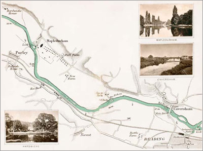 Map: Hardwicke to Mapledurham & Caversham, digitised by Graham Diprose & Jeff Robins, copyright Graham Diprose & Jeff Robins