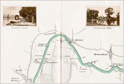 Map: Henley to Hambledon & Medmenham Abbey, digitised by Graham Diprose & Jeff Robins, copyright Graham Diprose & Jeff Robins