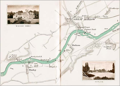 Map: Medmenham to Hurley & Marlow, digitised by Graham Diprose & Jeff Robins, copyright Graham Diprose & Jeff Robins