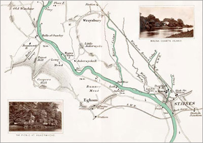 Map: Windsor to Staines Railway Bridge, digitised by Graham Diprose & Jeff Robins, copyright Graham Diprose & Jeff Robins