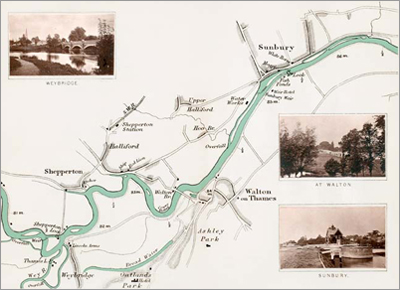Map: Chertsey to Shepperton, Walton & Sunbury, digitised by Graham Diprose & Jeff Robins, copyright Graham Diprose & Jeff Robins